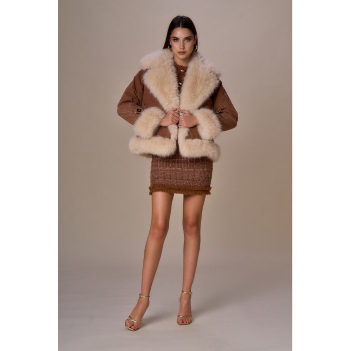 Giubbino jeans e simil pelliccia