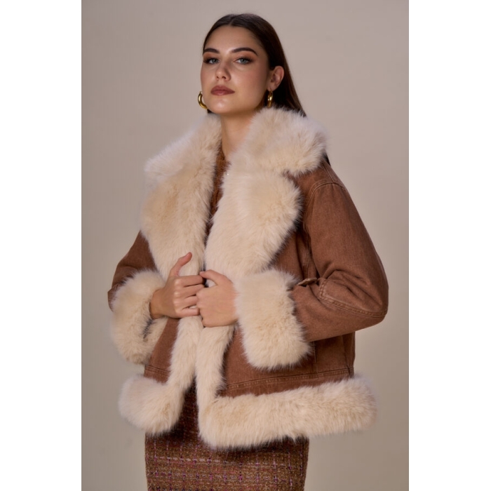 Giubbino jeans e simil pelliccia