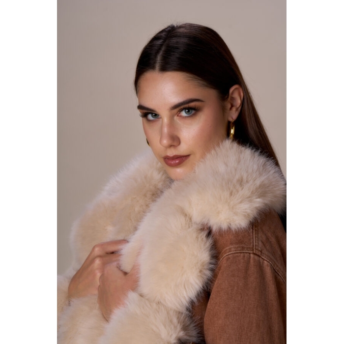 Giubbino jeans e simil pelliccia