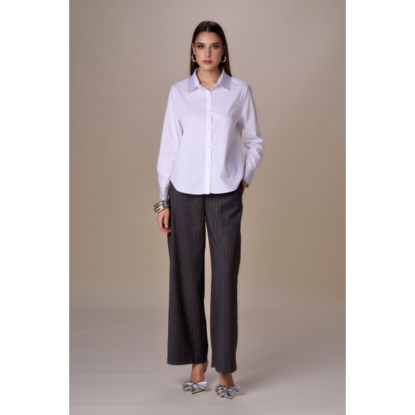 Camicia diamanti collo e polsi