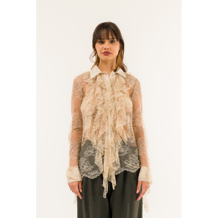 Camicia Rouches Pizzo