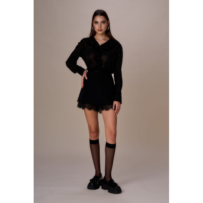 Camicia rouches diamanti