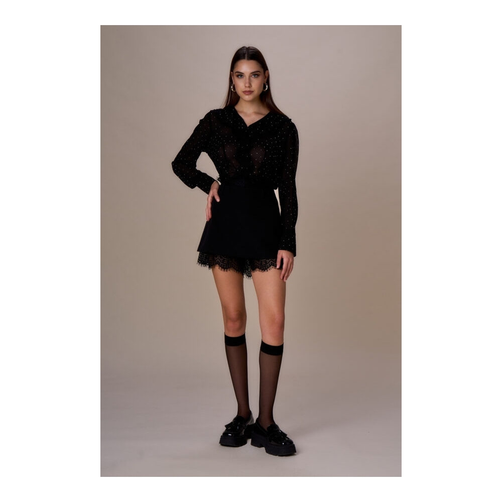Camicia rouches diamanti