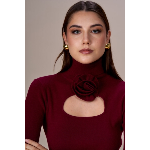Maglia scollo rosa