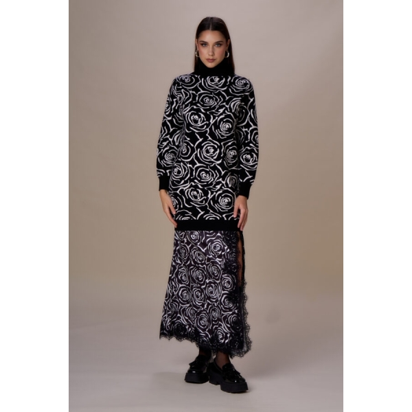 Abito dolcevita jacquard