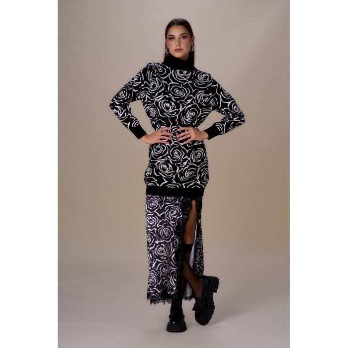 Abito dolcevita jacquard