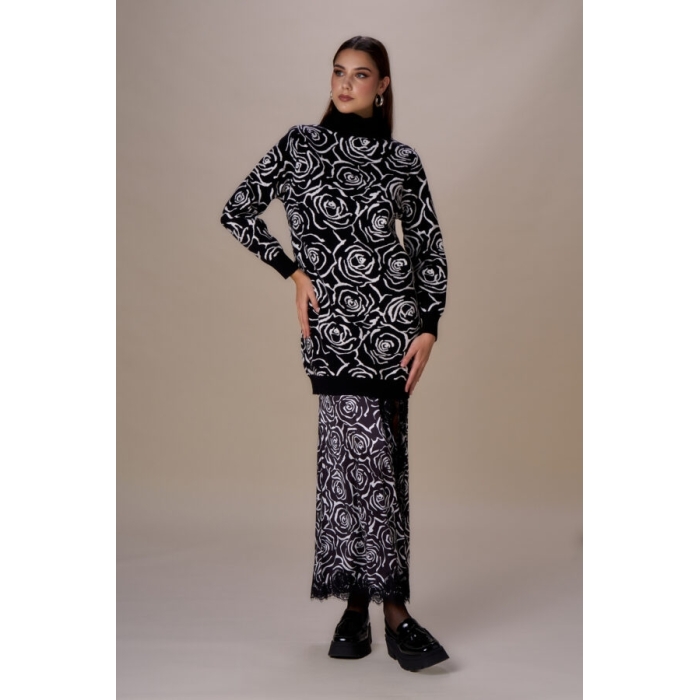 Abito dolcevita jacquard