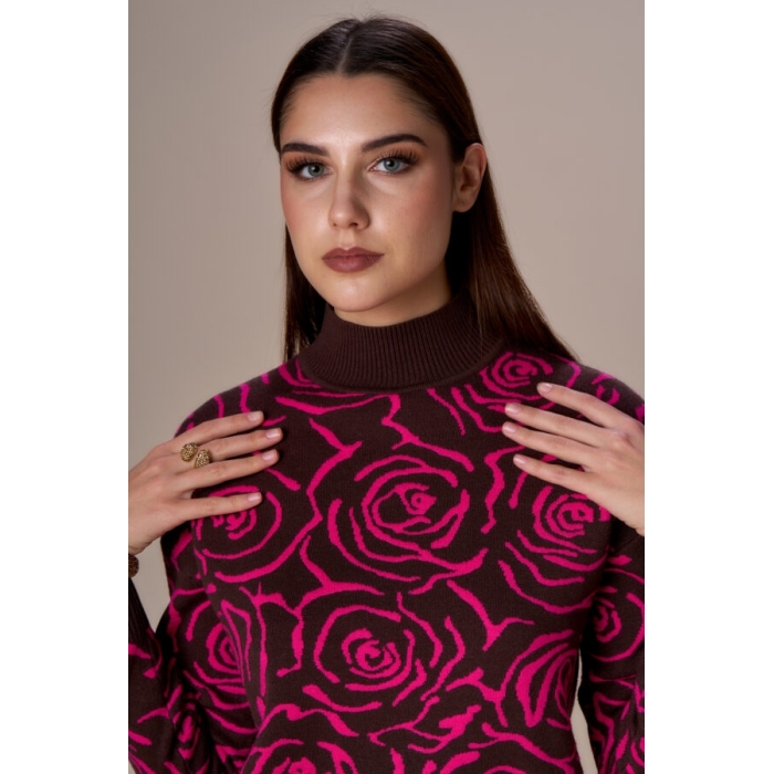 Maglia lupetto jacquard