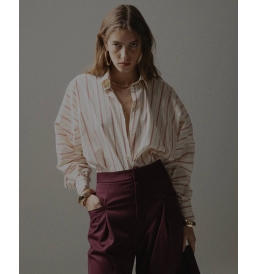 The Kim Top Cotton Stripe Butter/Red