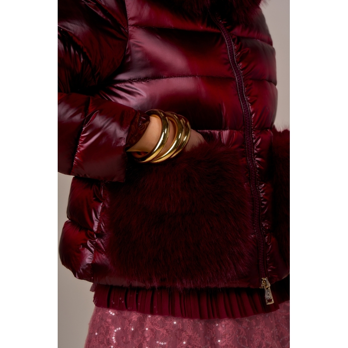 Piumino tasche simil pelliccia