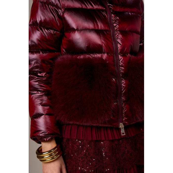 Piumino tasche simil pelliccia