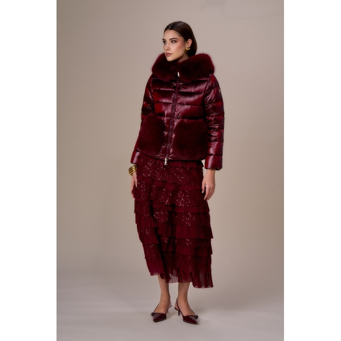 Piumino tasche simil pelliccia