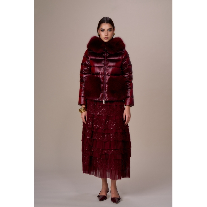 Piumino tasche simil pelliccia