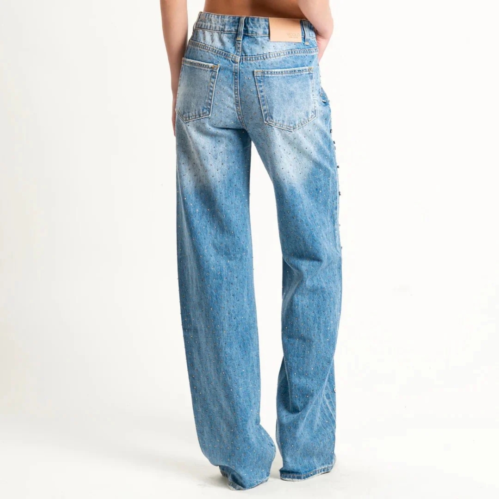 Jeans Vicolo Donna – Denim Chiaro con Strass | Carisma Boutique