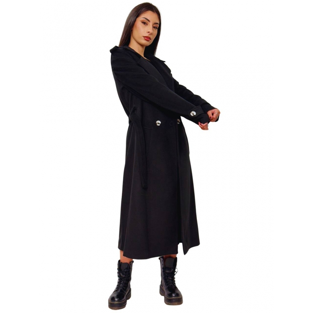 Cappotto doppiopetto nero