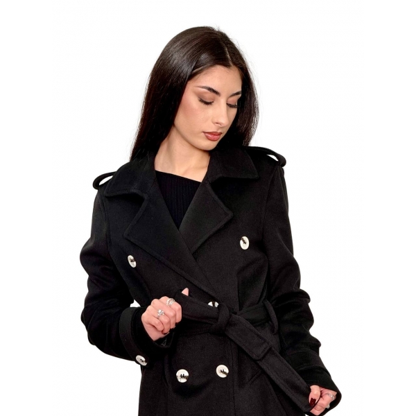 Cappotto doppiopetto nero