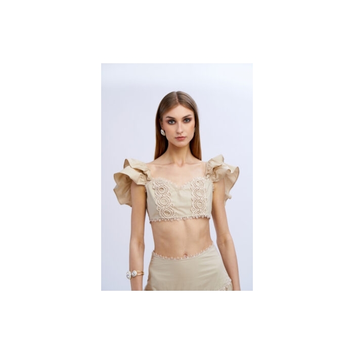 Top cotone inserti pizzo No secrets