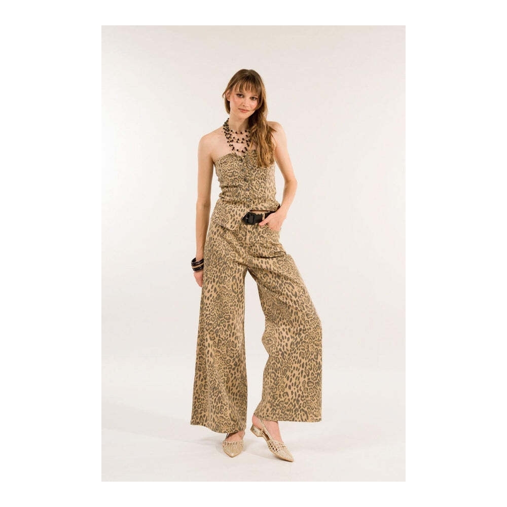 Pantalone palazzo animalier Kontatto Pantalone palazzo animalier Kontatto