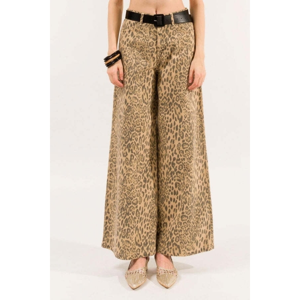 Pantalone palazzo animalier Kontatto