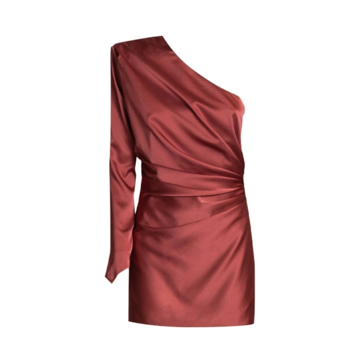 Mini Abito monospalla in Satin