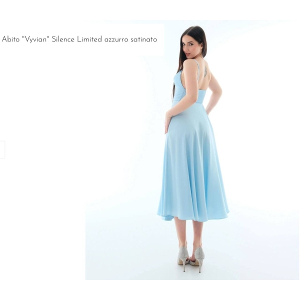 Abito "Vyvian" Silence Limited Azzurro Satinato