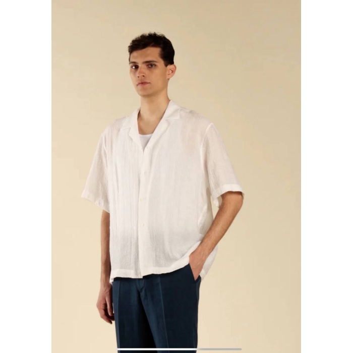 Camicia Jacquard collo bowling