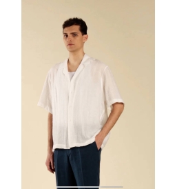 Camicia Jacquard collo bowling