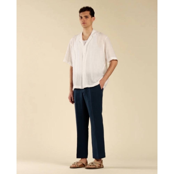 Camicia Jacquard collo bowling