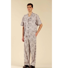 Camicia Jacquard collo aperto