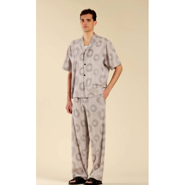 Camicia Jacquard collo aperto
