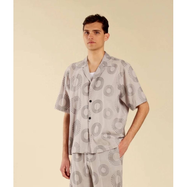 Camicia Jacquard collo aperto