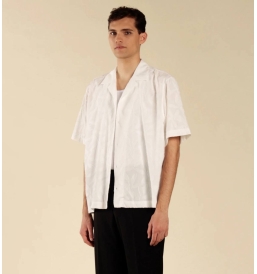 Camicia Jacquard Floreale bianco