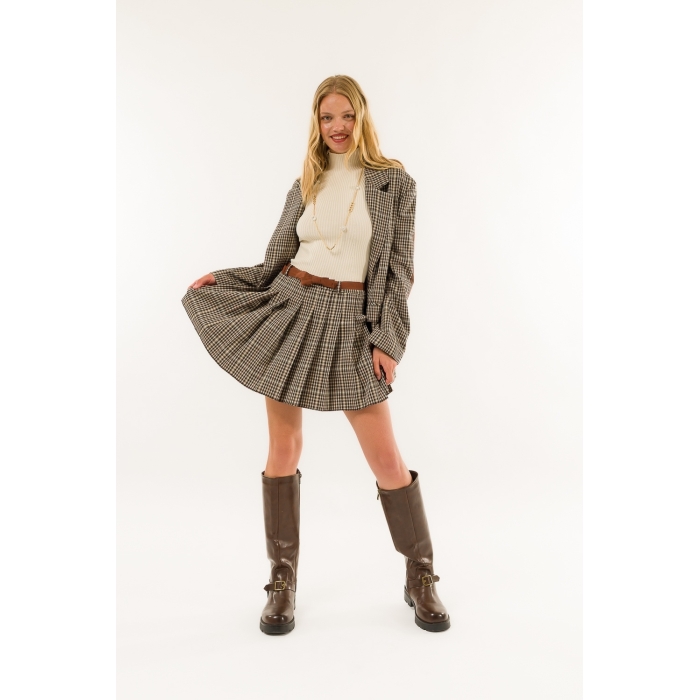 Minigonna Pieghe Quadri