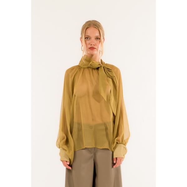 Camicia Fiocco Manica Baloon